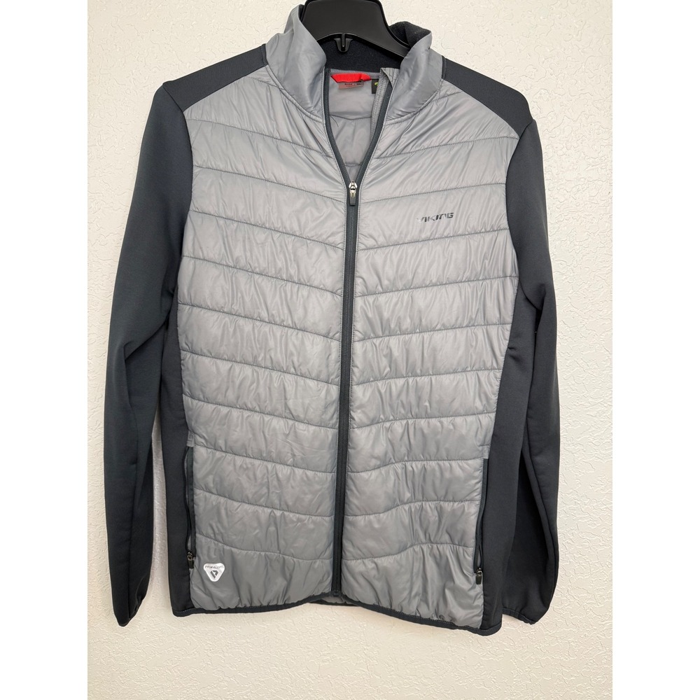 Viking Womens XL Primaloft Polartec Hybrid Insulated Puffer Jacket Grey Black
